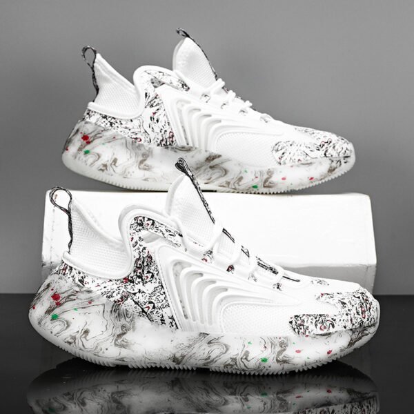 Graffiti Streetwear Sneakers – Chunky Sole Mesh Trainers - Image 2