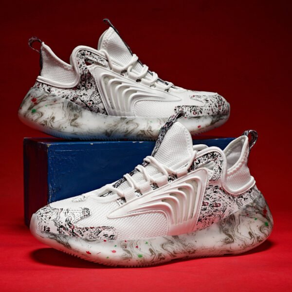Graffiti Streetwear Sneakers – Chunky Sole Mesh Trainers